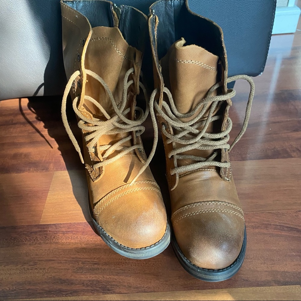 Steve Madden Brown Leather Boots Tropa2-0 Cognac 9